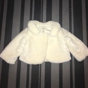 White Fluffy Fur Coat Baby Cute Winter Jacket